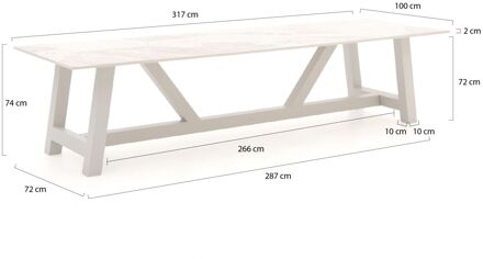 Bellagio Bresimo dining tuintafel 317x100cm - Laagste prijsgarantie! Wit