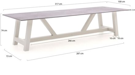 Bellagio Bresimo dining tuintafel 317x100cm - Laagste prijsgarantie! Wit
