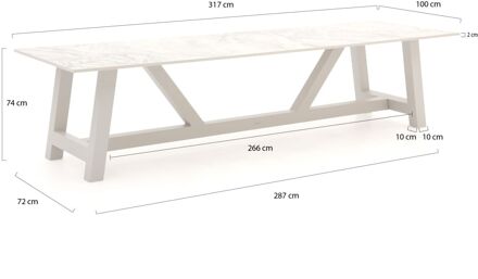 Bellagio Bresimo dining tuintafel 317x100cm - Laagste prijsgarantie! Wit