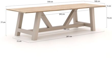 Bellagio Bresimo dining tuintafel 330x100cm - Laagste prijsgarantie! Bruin