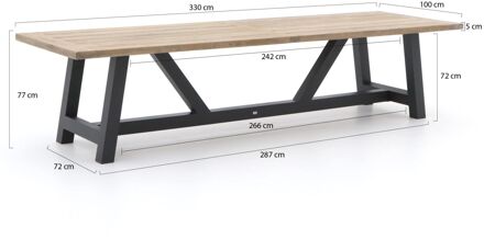 Bellagio Bresimo dining tuintafel 330x100cm - Laagste prijsgarantie! Grijs
