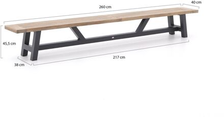 Bellagio Bresimo picknickbank 260x40x45,5cm - Laagste prijsgarantie! Grijs