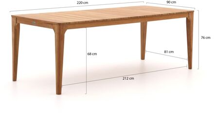 Bellagio Bruca dining tuintafel 220x90x76cm - Laagste prijsgarantie! Bruin