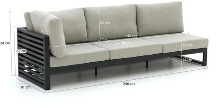 Bellagio Cadora lounge tuinbank 3-zits rechterarm 246cm - Laagste prijsgarantie! Grijs