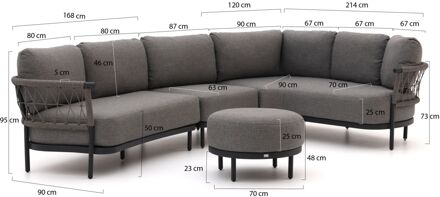 Bellagio Calizzano hoek loungeset 4-delig links - Laagste prijsgarantie! Grijs