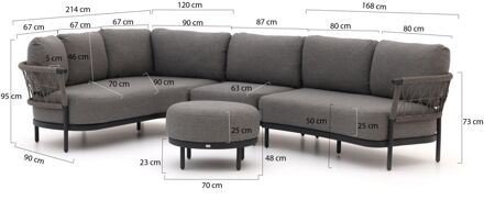 Bellagio Calizzano hoek loungeset 4-delig rechts - Laagste prijsgarantie! Grijs