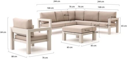 Bellagio Campazzo hoek loungeset 5-delig 6-zits - Laagste prijsgarantie! Taupe