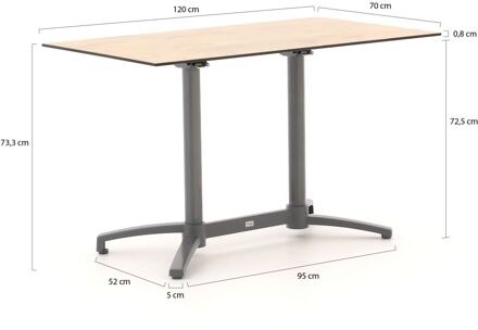 Bellagio Canzo klaptafel 120x70x73cm - Laagste prijsgarantie! Bruin