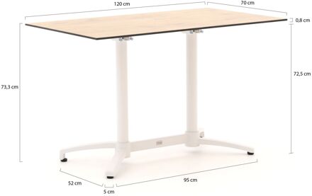 Bellagio Canzo klaptafel 120x70x73cm - Laagste prijsgarantie! Bruin