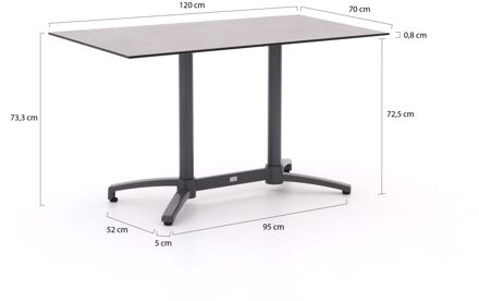 Bellagio Canzo klaptafel 120x70x73cm - Laagste prijsgarantie! Grijs