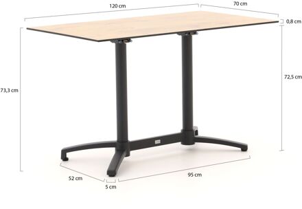 Bellagio Canzo klaptafel 120x70x73cm - Laagste prijsgarantie! Grijs