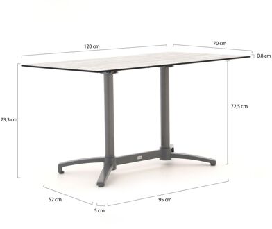 Bellagio Canzo klaptafel 120x70x73cm - Laagste prijsgarantie! Grijs