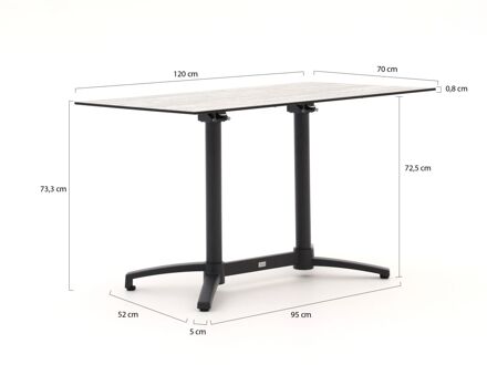 Bellagio Canzo klaptafel 120x70x73cm - Laagste prijsgarantie! Grijs