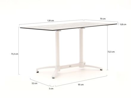 Bellagio Canzo klaptafel 120x70x73cm - Laagste prijsgarantie! Wit