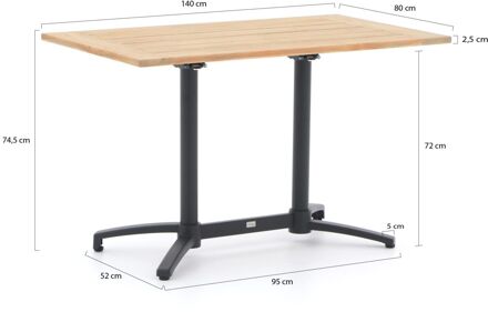 Bellagio Canzo klaptafel 120x70x75cm - Laagste prijsgarantie! Bruin