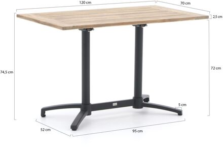 Bellagio Canzo klaptafel 120x70x75cm - Laagste prijsgarantie! Grijs