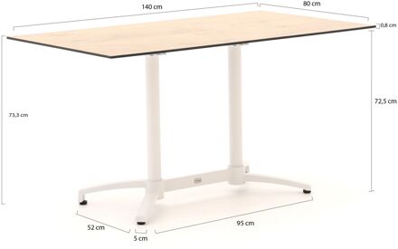 Bellagio Canzo klaptafel 140x80x73cm - Laagste prijsgarantie! Bruin