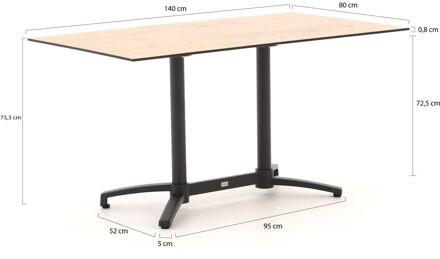 Bellagio Canzo klaptafel 140x80x73cm - Laagste prijsgarantie! Grijs