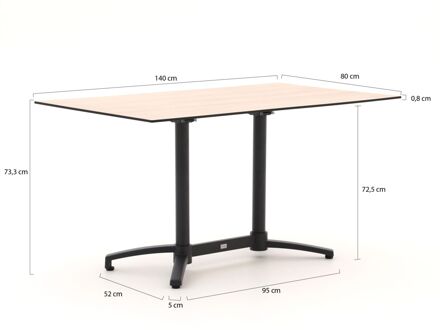 Bellagio Canzo klaptafel 140x80x73cm - Laagste prijsgarantie! Grijs