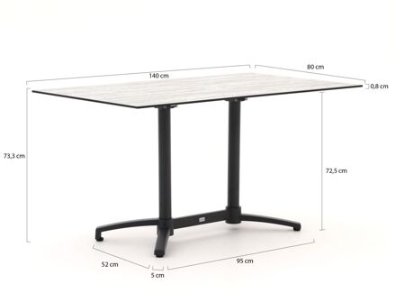 Bellagio Canzo klaptafel 140x80x73cm - Laagste prijsgarantie! Grijs
