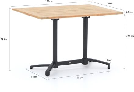 Bellagio Canzo klaptafel 140x80x75cm - Laagste prijsgarantie! Bruin