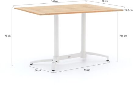 Bellagio Canzo klaptafel 140x80x75cm - Laagste prijsgarantie! Bruin