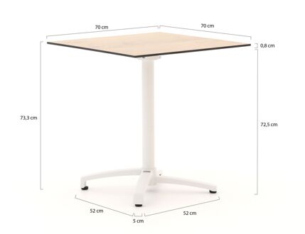 Bellagio Canzo klaptafel 70x70x73cm - Laagste prijsgarantie! Bruin