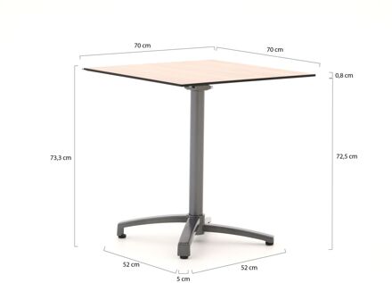 Bellagio Canzo klaptafel 70x70x73cm - Laagste prijsgarantie! Bruin