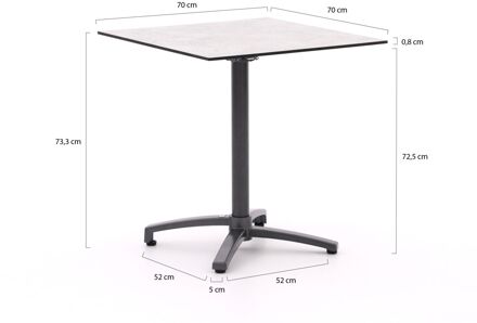 Bellagio Canzo klaptafel 70x70x73cm - Laagste prijsgarantie! Grijs