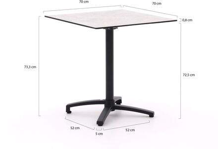 Bellagio Canzo klaptafel 70x70x73cm - Laagste prijsgarantie! Grijs