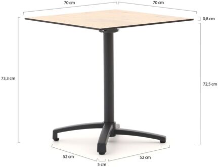 Bellagio Canzo klaptafel 70x70x73cm - Laagste prijsgarantie! Grijs