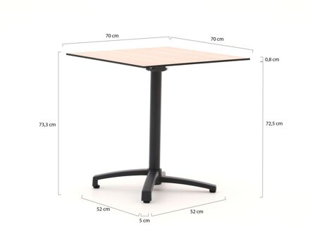 Bellagio Canzo klaptafel 70x70x73cm - Laagste prijsgarantie! Grijs
