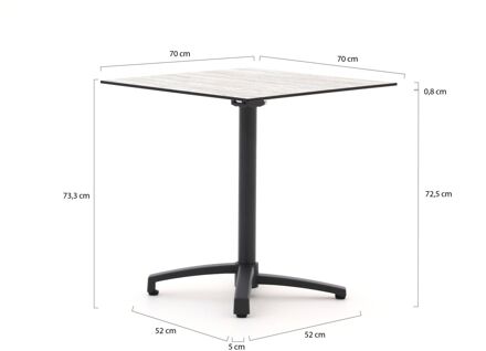 Bellagio Canzo klaptafel 70x70x73cm - Laagste prijsgarantie! Grijs