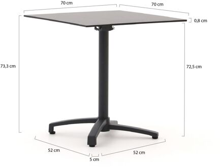 Bellagio Canzo klaptafel 70x70x73cm - Laagste prijsgarantie! Grijs