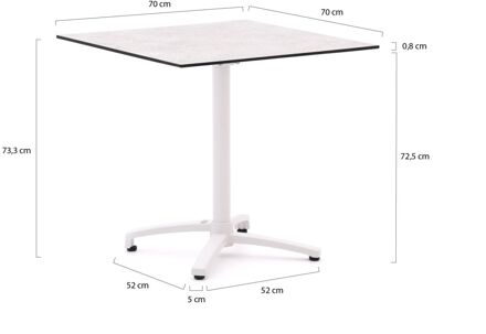 Bellagio Canzo klaptafel 70x70x73cm - Laagste prijsgarantie! Wit