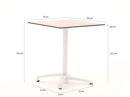 Bellagio Canzo klaptafel 70x70x73cm - Laagste prijsgarantie! Wit