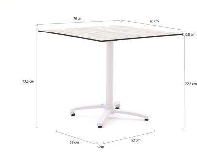 Bellagio Canzo klaptafel 70x70x73cm - Laagste prijsgarantie! Wit