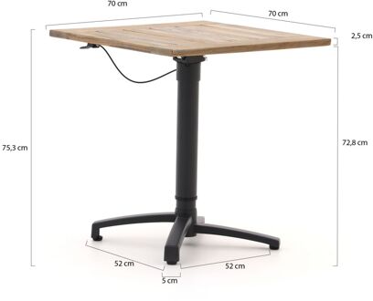 Bellagio Canzo klaptafel 70x70x75/110cm verstelbaar - Laagste prijsgarantie! Bruin