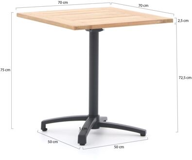 Bellagio Canzo klaptafel 70x70x75cm - Laagste prijsgarantie! Bruin