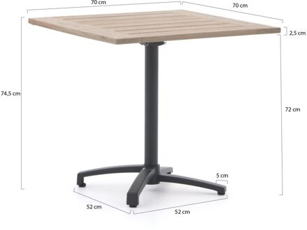 Bellagio Canzo klaptafel 70x70x75cm - Laagste prijsgarantie! Grijs