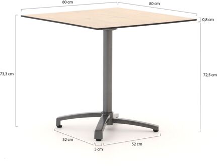Bellagio Canzo klaptafel 80x80x73cm - Laagste prijsgarantie! Bruin