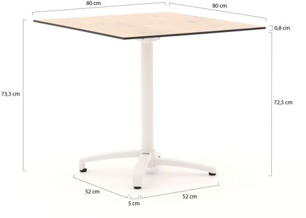 Bellagio Canzo klaptafel 80x80x73cm - Laagste prijsgarantie! Bruin