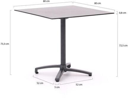Bellagio Canzo klaptafel 80x80x73cm - Laagste prijsgarantie! Grijs