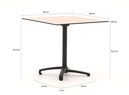 Bellagio Canzo klaptafel 80x80x73cm - Laagste prijsgarantie! Grijs
