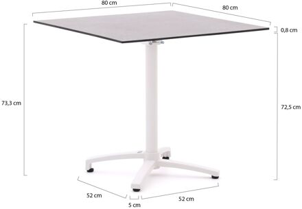 Bellagio Canzo klaptafel 80x80x73cm - Laagste prijsgarantie! Wit