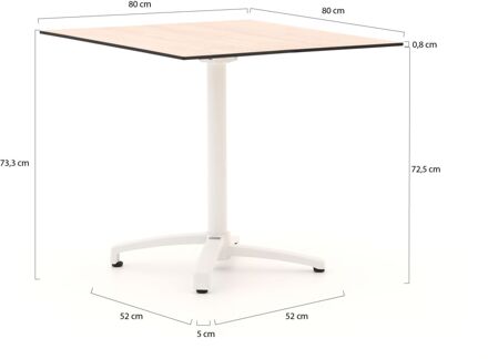 Bellagio Canzo klaptafel 80x80x73cm - Laagste prijsgarantie! Wit
