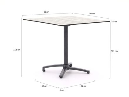 Bellagio Canzo klaptafel 80x80x73cm - Laagste prijsgarantie! Zwart