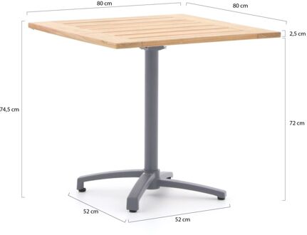 Bellagio Canzo klaptafel 80x80x75cm - Laagste prijsgarantie! Bruin