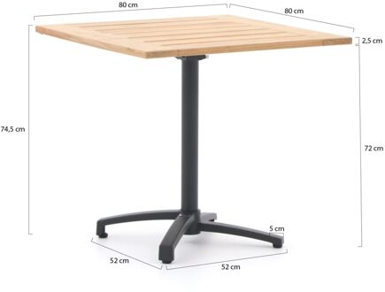 Bellagio Canzo klaptafel 80x80x75cm - Laagste prijsgarantie! Bruin