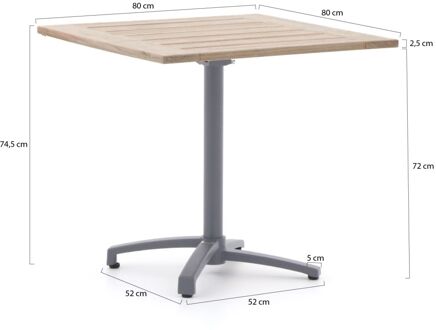 Bellagio Canzo klaptafel 80x80x75cm - Laagste prijsgarantie! Grijs